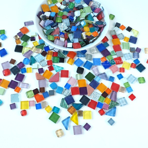 맘아트 미니 타일조각 500g 색상 모양 혼합 타일공예 만들기 재료