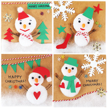 맘아트 DIY 크리스마스 카드 만들기 4인 키트 눈사람